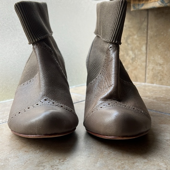 Anthropologie All Black Paper Birch Booties Leather & Knit Chelsea 2008 EUC - Picture 7 of 15